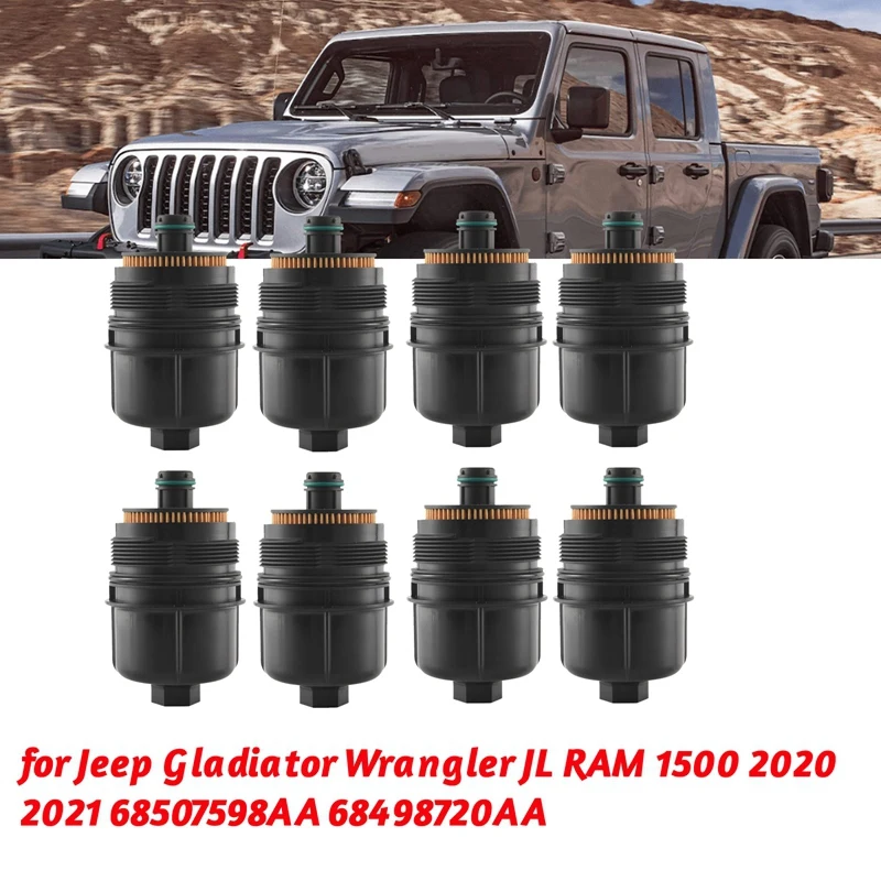 

8 шт. масляный фильтр для двигателя, масляный фильтр для Jeep Gladiator Wrangler JL RAM 1500 2020 2021 68507598AA 68498720AA масляный фильтр для двигателя