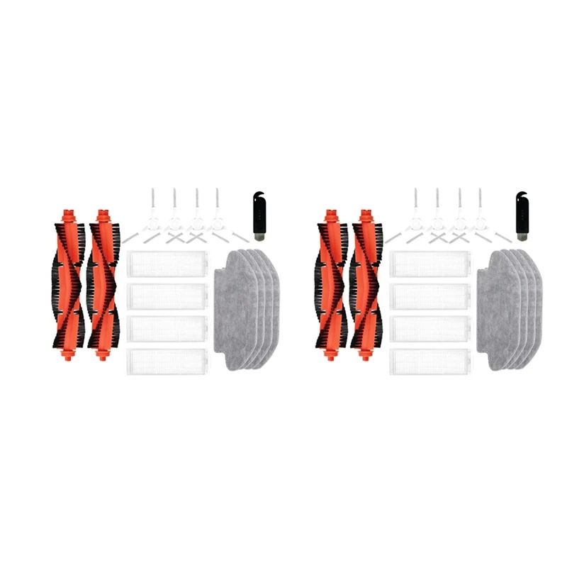 

2 Set For Xiaomi Mijia Robot Vacuum Mop 3C B106CN Replacement Spare Parts Main Brush Side Brush Hepa Filter Mop