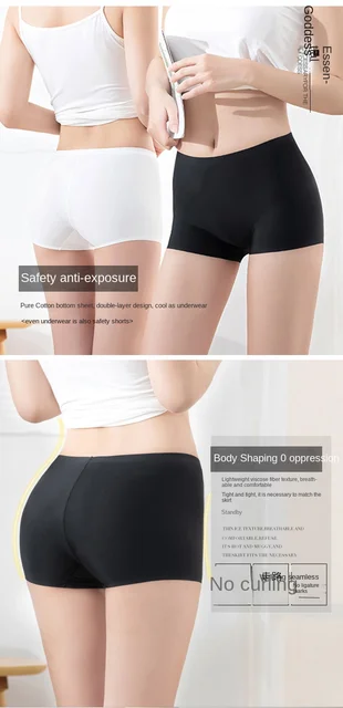 4Pcs Ice Silk Fast-Drying Sexy Safety Pants Summer Thin Color