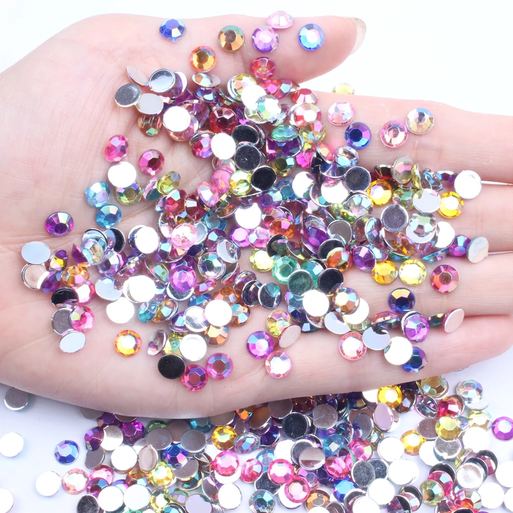 

New Acrylic Rhinestones Many Colors And Sizes Shoes Clothing Decorations Sparkling Newest Nail Art Decorations Small Pack