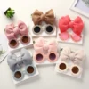 2022-04-19 Lioraitiin Girl's 2Pcs Accessories Set Fashion Flower Shape Sunglasses Bow Headband Birthday Gifts 1