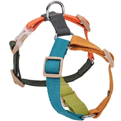 Comfort - Fit No - Choke Adjustable Dog Harness - Easy On/Off and Escape Proof for All Dog Sizes (Orange blue)