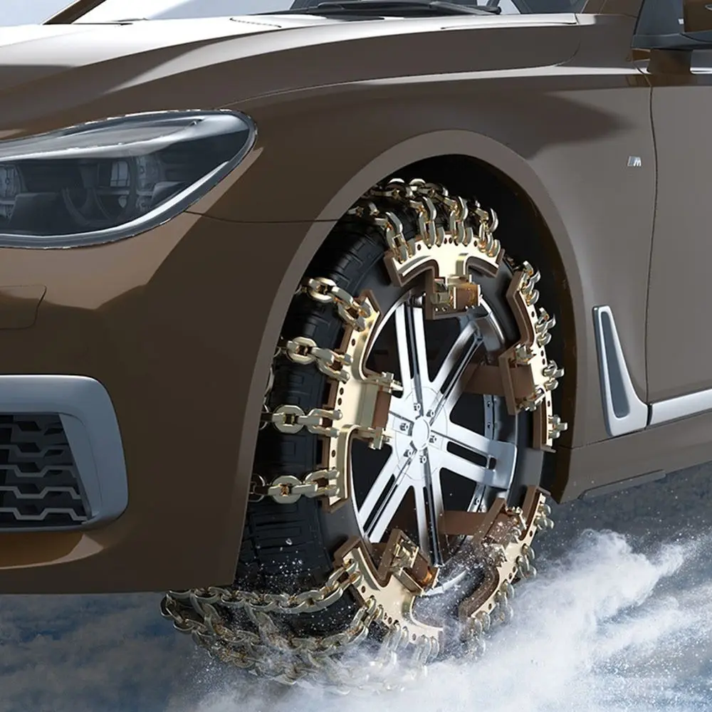 2Pcs Non-slip Car Tire Snow Chains Winter Tyre Driving Safety Anti-skid Chains Thickened Snow Mud Sand Car Tires Accessory