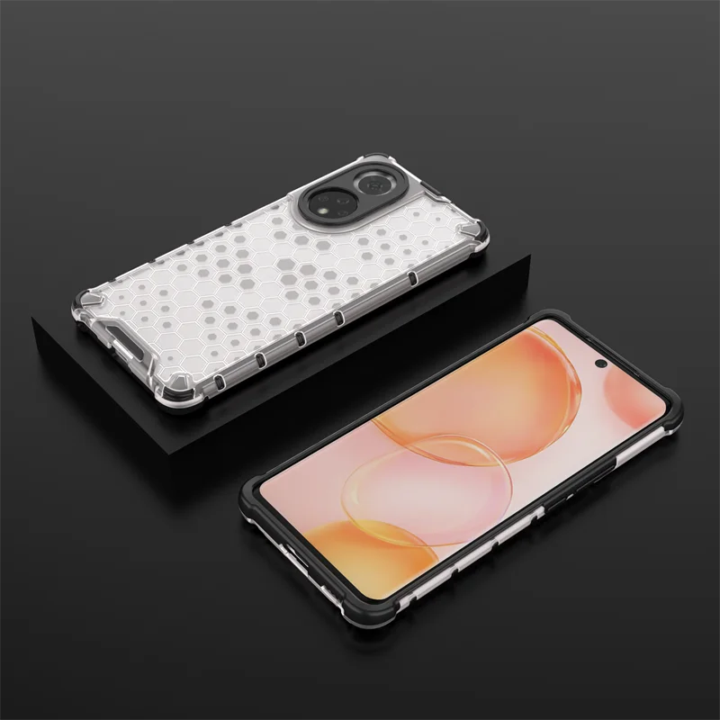 Shockproof Armor Phone Case with Hybrid TPU Bumper and Transparent Hard PC Back Cover