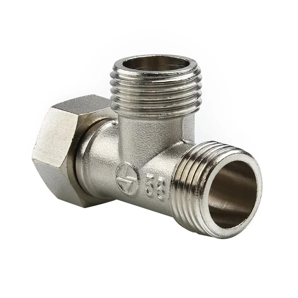 Description Picture 4 of itemToilet Diverter Copper T Adapter G1/2" T-Valve for Bath Bidet Sprayer Shower Fitting 4 Points Copper Three-way Water Pipe