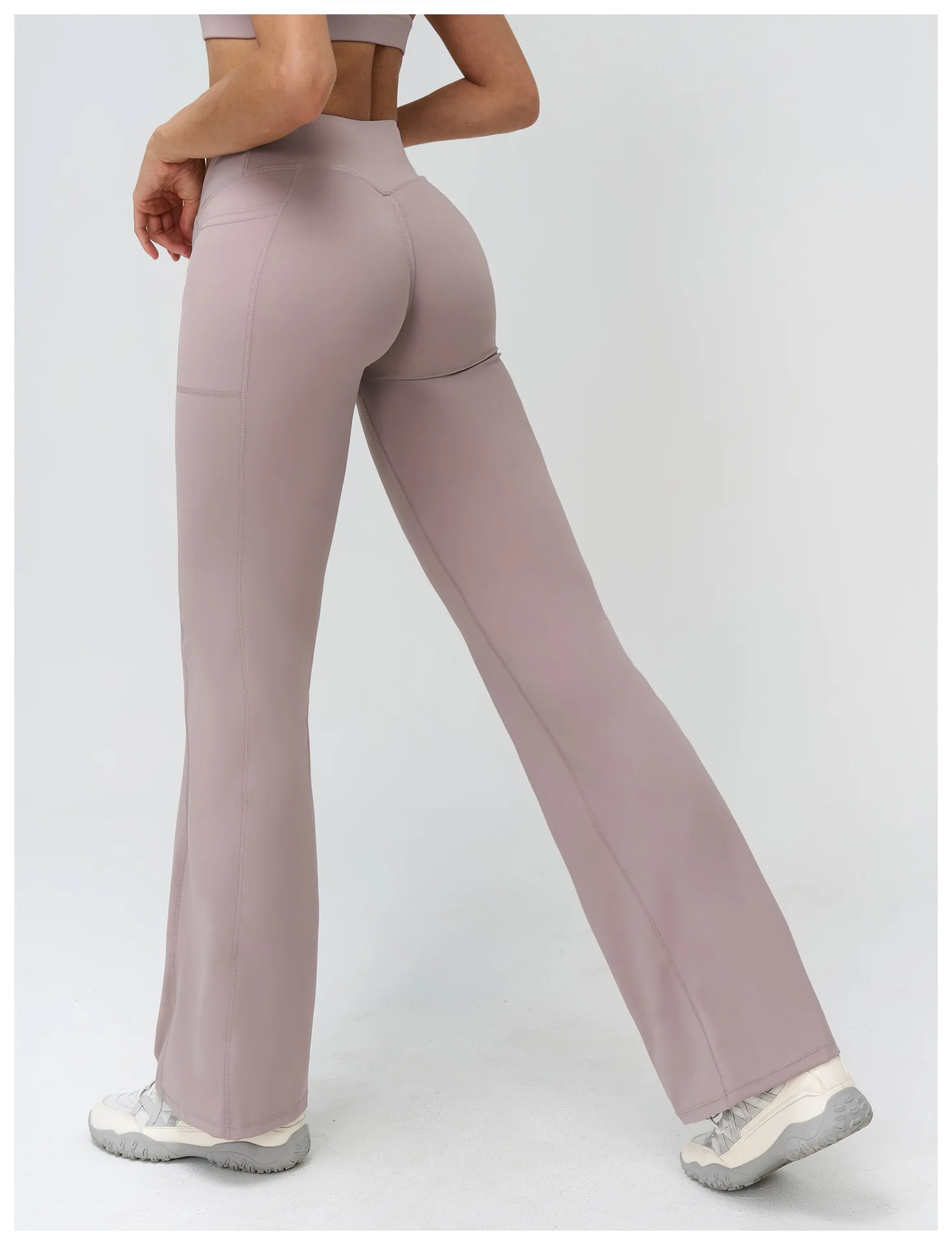 Pantalon Yoga Évasé Taille Haute Femme