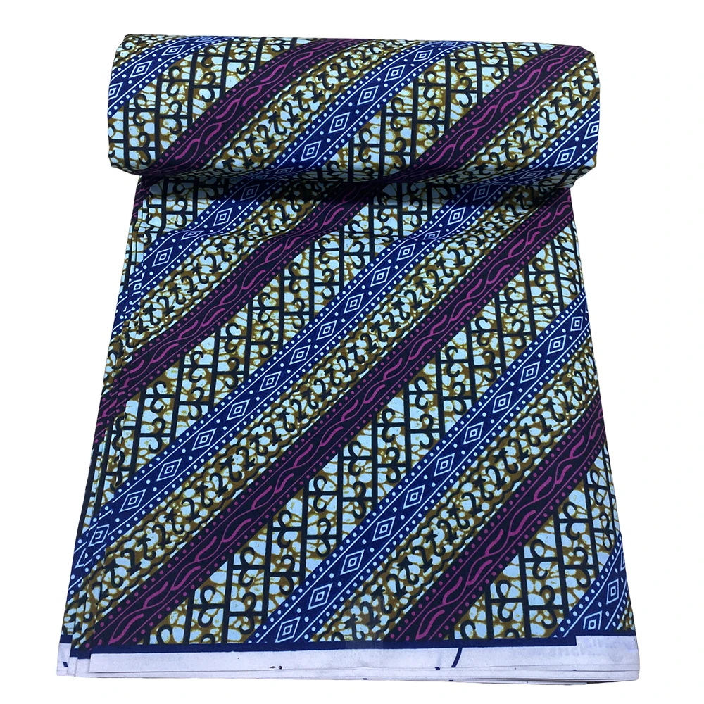 Premium Polyester Fashion African Batik Fabric High Quality Batik Printed Ankara Fabric 6 Yards Womens Sewing