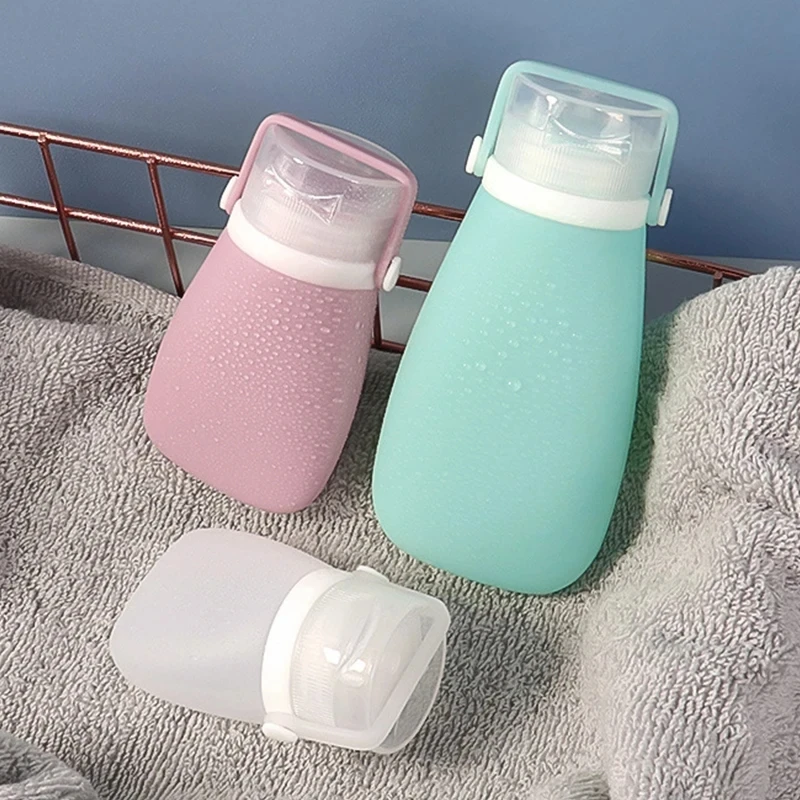 60ml Travel Portable Silicone Empty Bottle Cosmetic Storage Refillable Lotion Bottle Leakproof Shampoo Facial Cleanser Container