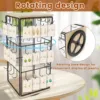 3-Tiers 48 Holes Earring Display Holder 360 Degree Rotatable Earring Selling Stand Jewelry Storage Organizer Wood Base Stand 5