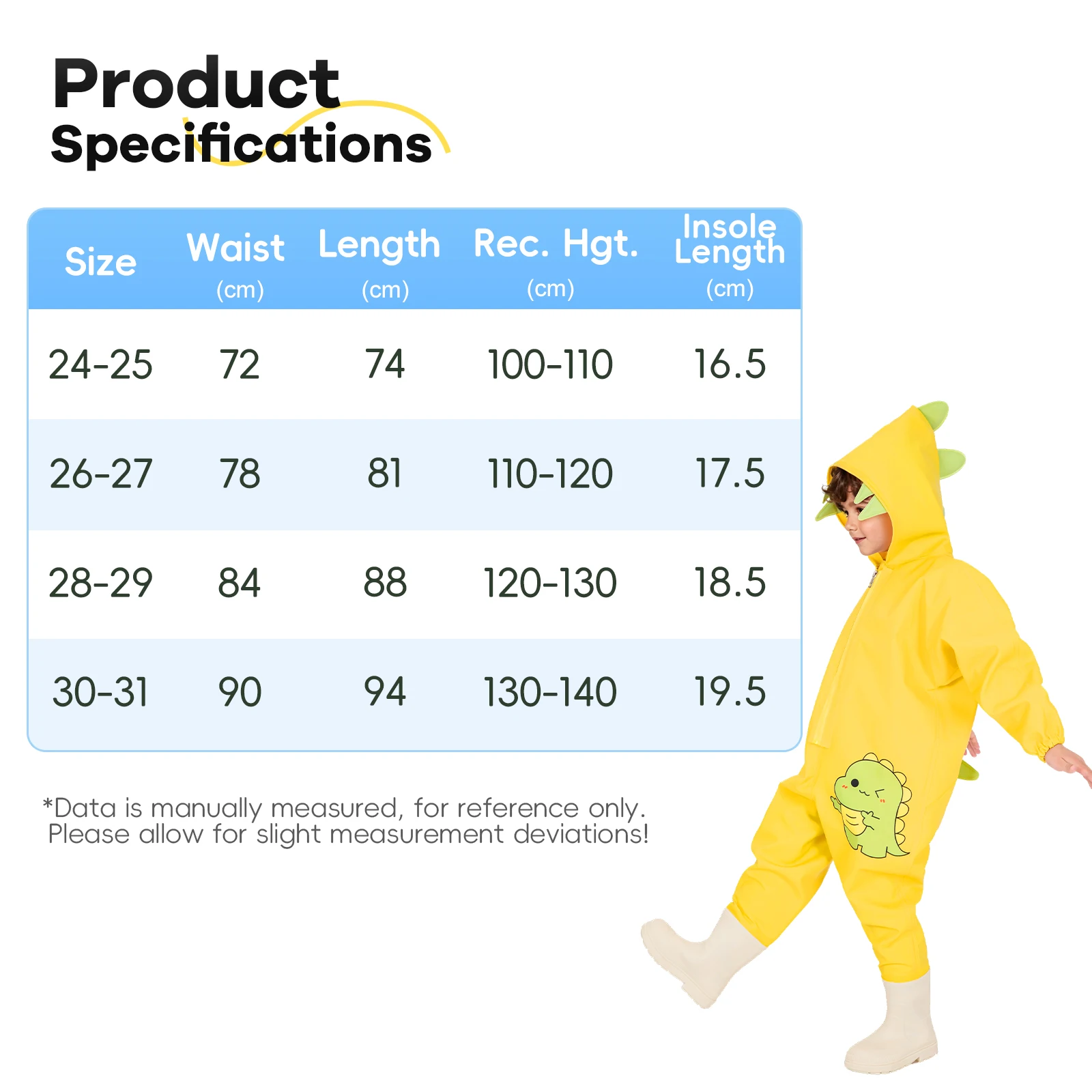 Kids' Wading Pants (Yellow)-PVC Material, Thickened & Durable, Cute Pattern, Suitable for Outdoor Activities & Beach Play