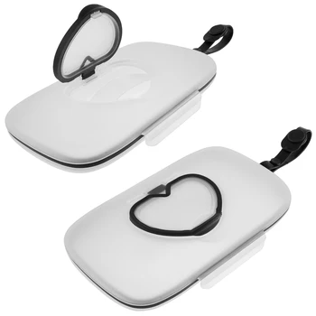 2 pezzi dispenser di salviette portatile scatola di immagazzinaggio di salviette per bambini custodia sigillatura design coperchi contenitore coperchio a forma di cuore riutilizzabile per adulti