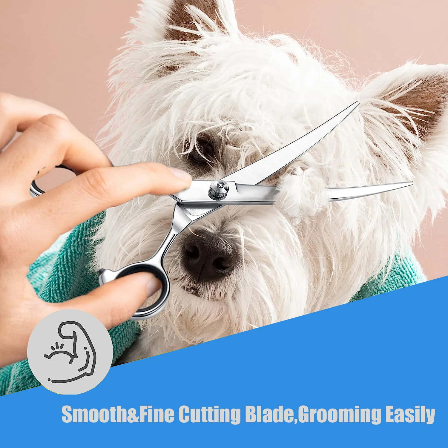 Up Curved Pet Grooming Scissors 6.8 Inch Professional Dog Hair Scissors Pets Shears dog grooming scissors dog grooming scissors kit hair trimmer scissors pet grooming scissors protector