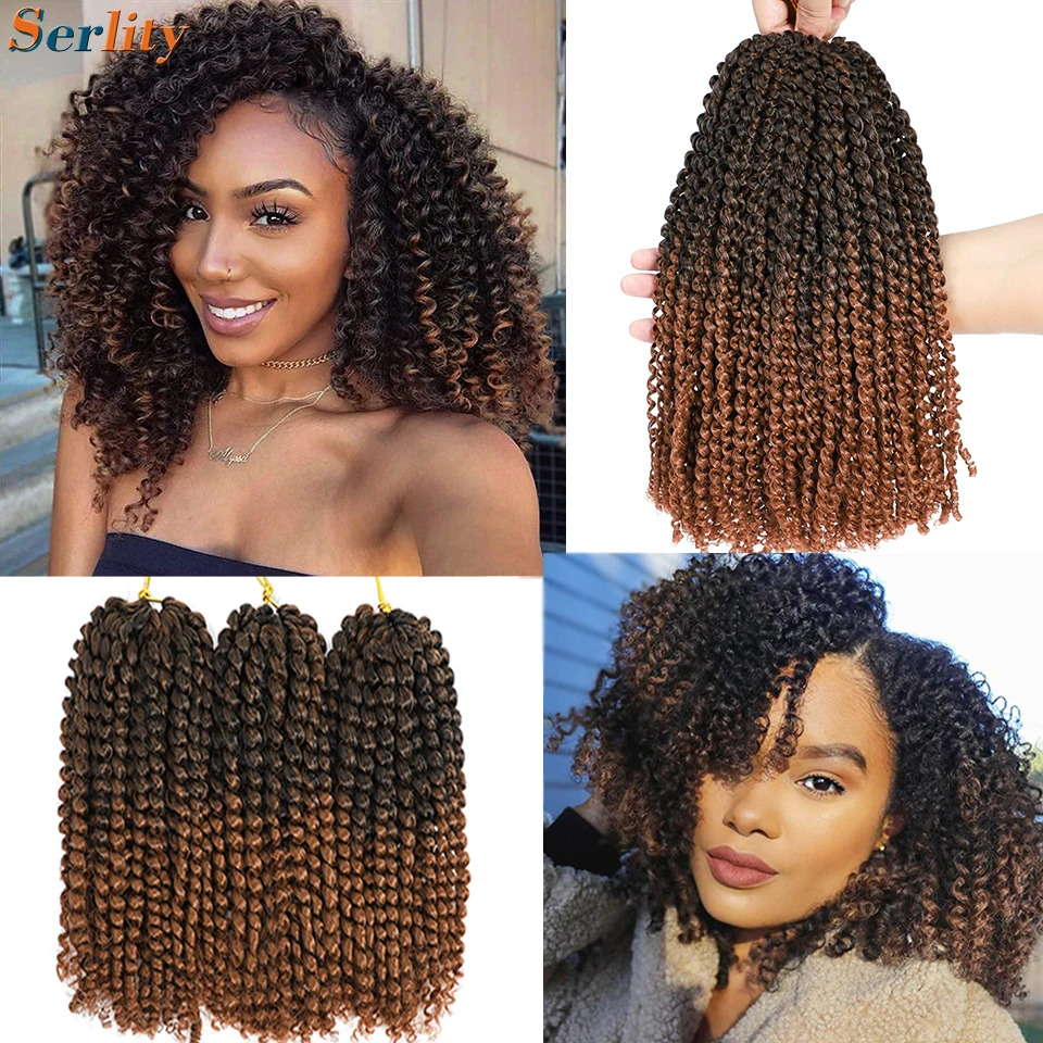 Kinky Curl Crochet Hair 8 12 Inch Marlybob Jerry Curl Natural Synthetic Afro Curly Short Passion Twist Marlybob Crochet Braids 3