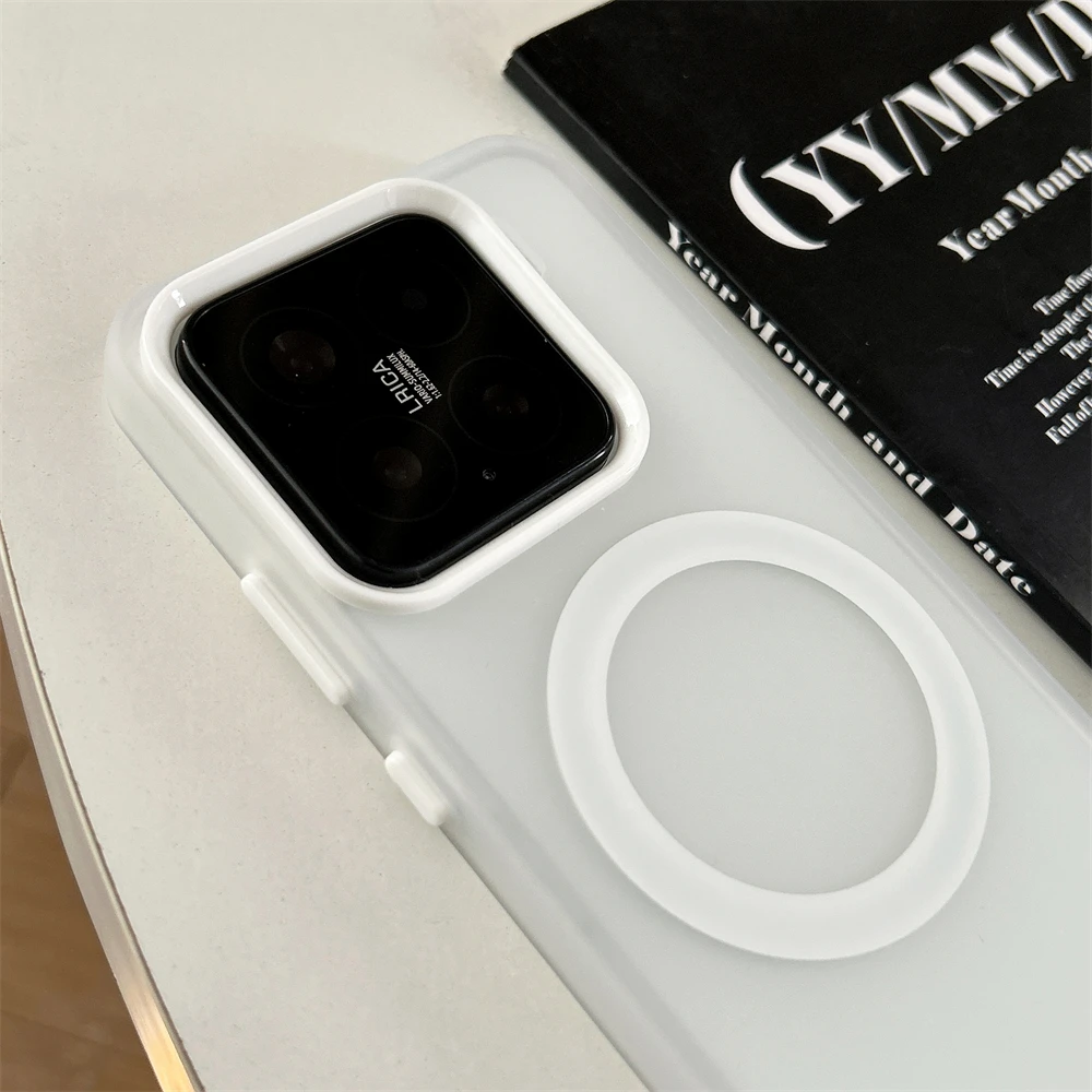 Armour Magnetic Translucent Phone Case with Colorful Camera Bumper