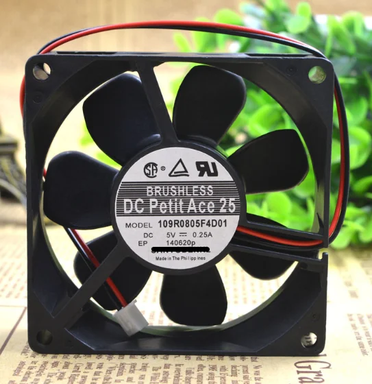 

Brand new original 8025 5V 0.25A 109R0805F4D01 8CM 3-wire double ball cooling fan