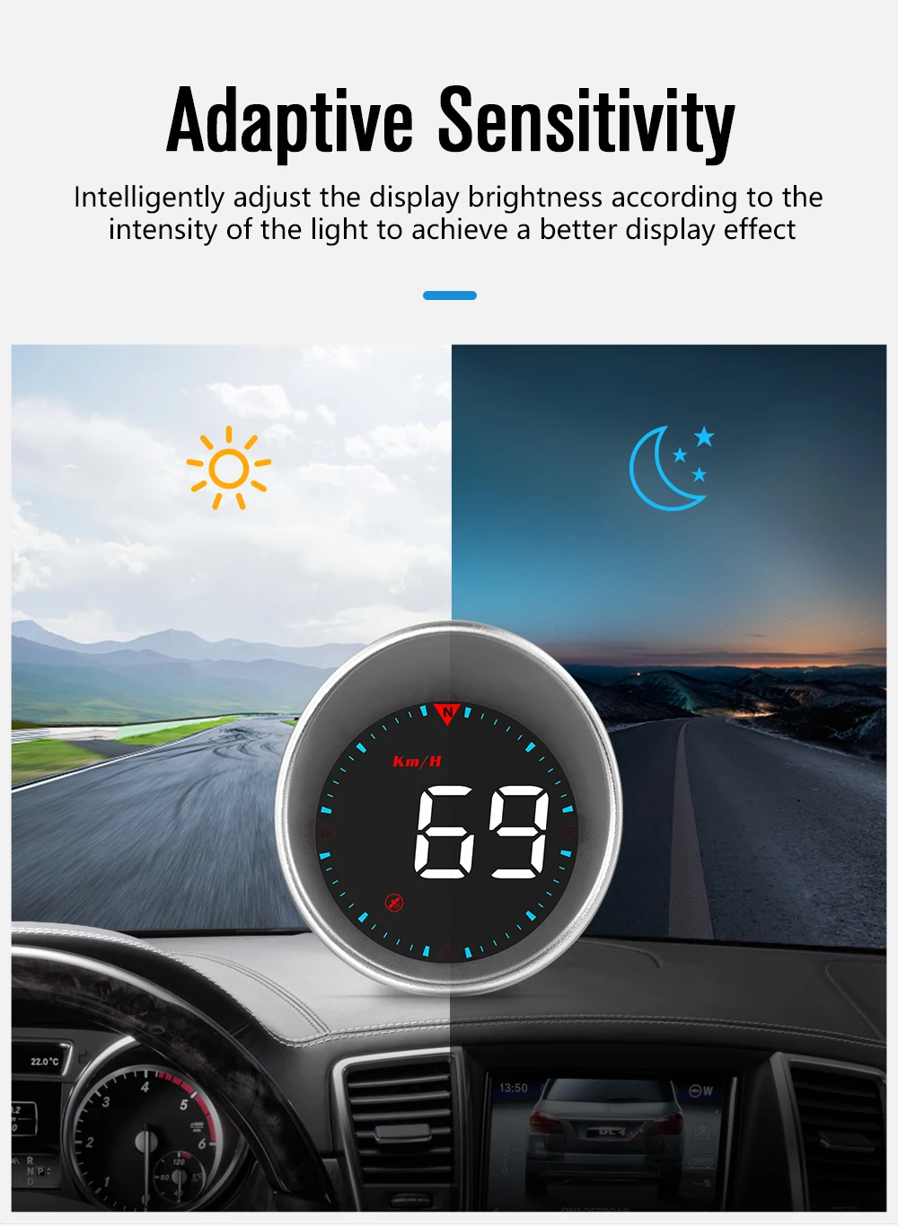 G5 HUD Car Head Up Display Smart Digital Speed Mileage Tester Meter MPH KMH Gaug