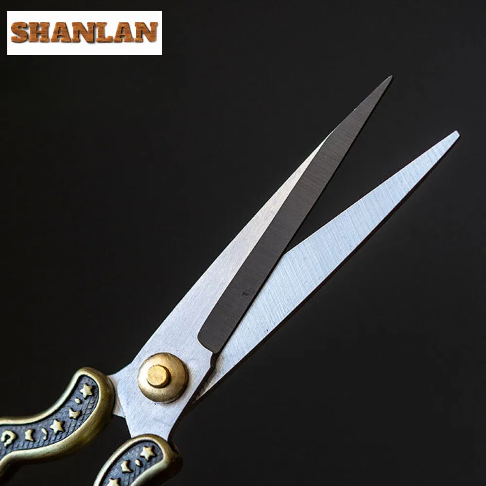 Handmade Stainless Steel Tea Scissors Household Small Scissors Cross Stitch Thread Art Leaf Retro Hand Gifts