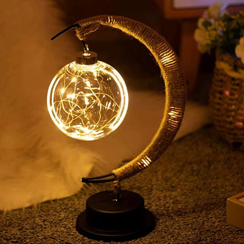 

Enchanted Lunar Lamp Multicolor Enchanted Lunar Bedside Lamp Moon Wishing Ball Lamp Ramadan Twine Iron Art Usb Lamp