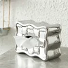 Creative Electroplated Silver Ceramic Tissue Box, Nordic Style, Home Living Room, Bedroom, Bathroom, Dining Table Decoration 1Pc 2