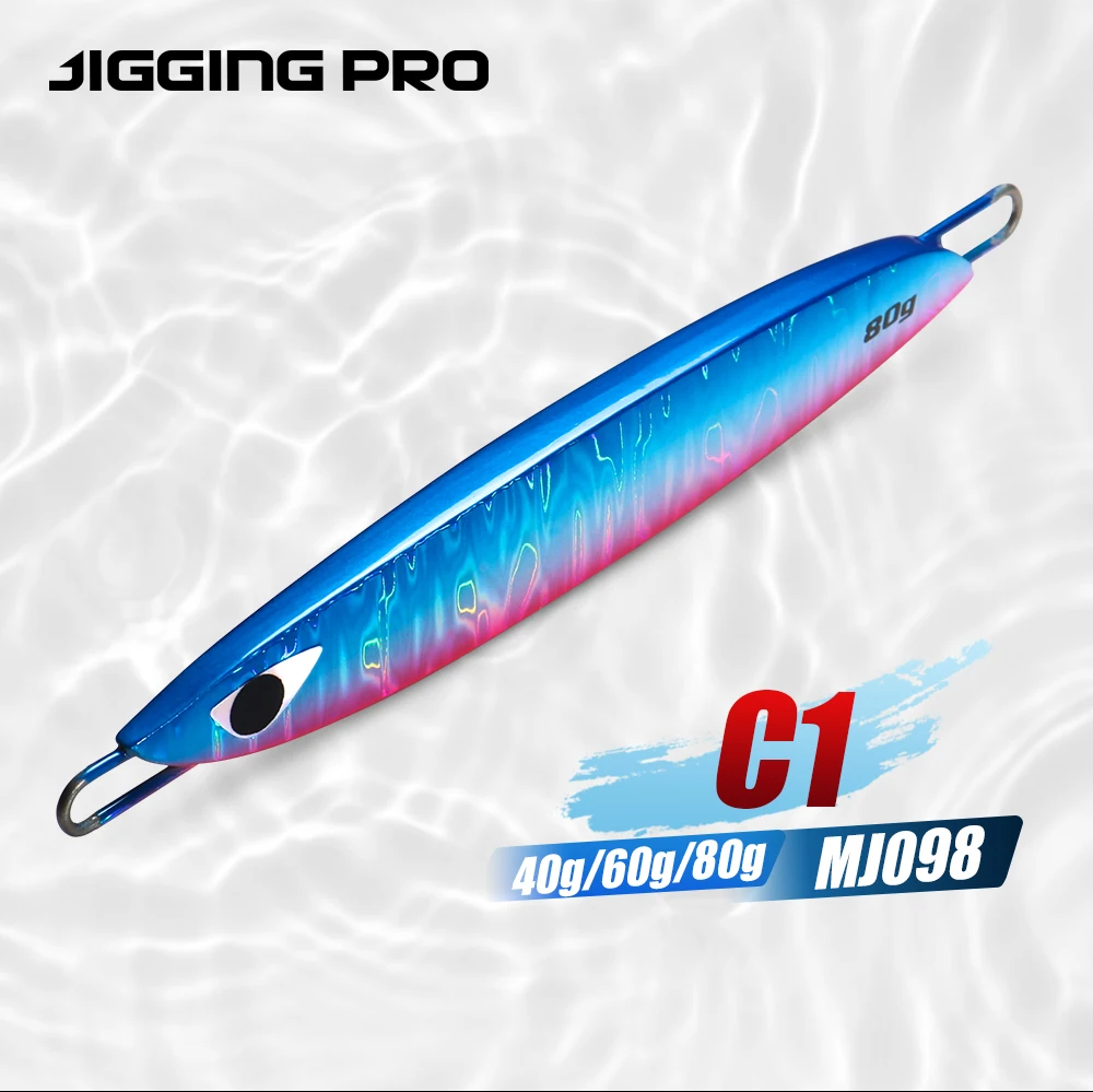 JIGGING PRO C1 MJ098 Metall-Jig 40g 60g 80g Slow Jigging Inshore Wide Side Center Balance Salzwasser-Angelköder – Detail 1