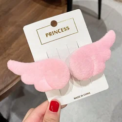 Set of 2 Adorable Angel Wing Plush Hairpin Accessories (Pink - 2pcs)