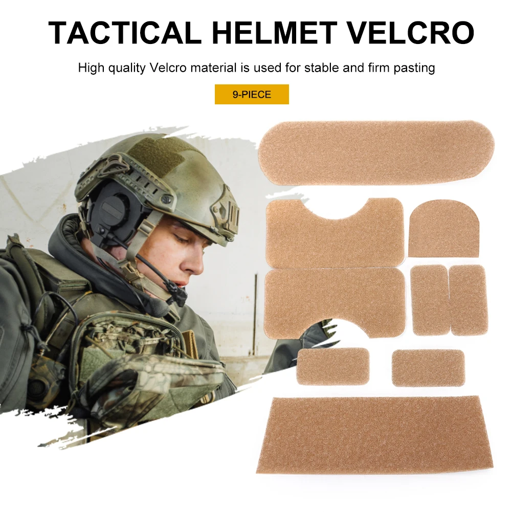 9pcs/set Helmet Patches Tape Cover Professional Helmet DIY Sticker Polyester Convenient Equipment Sticky Accessories