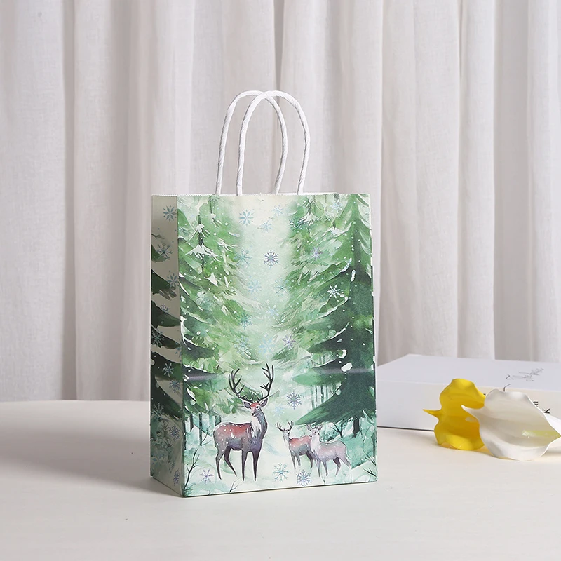 6/12/24 pezzi sacchetti regalo di Natale foresta di alce albero