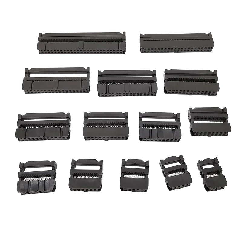 10 ชิ้น FC 6/8/10/12/14/16/18/20/24/30/40/50Pin 2.54 มิลลิเมตร Pitch หญิง IDC Socket Connector สําหรับ 1.27 มิลลิเมตร Pitch สายริบบิ้นแบน 1