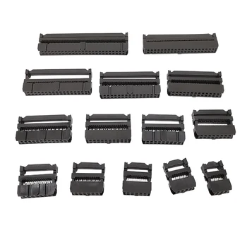 10 ชิ้น FC 6/8/10/12/14/16/18/20/24/30/40/50Pin 2.54 มิลลิเมตร Pitch หญิง IDC Socket Connector สําหรับ 1.27 มิลลิเมตร Pitch สายริบบิ้นแบน 1
