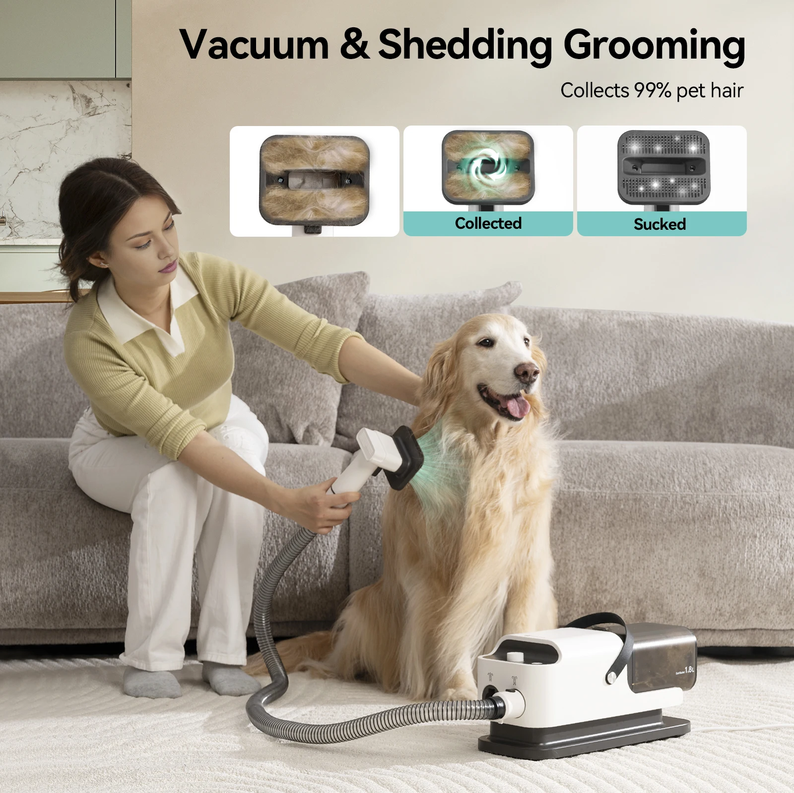 Amicura P1 Grooming Vacuum Set 2