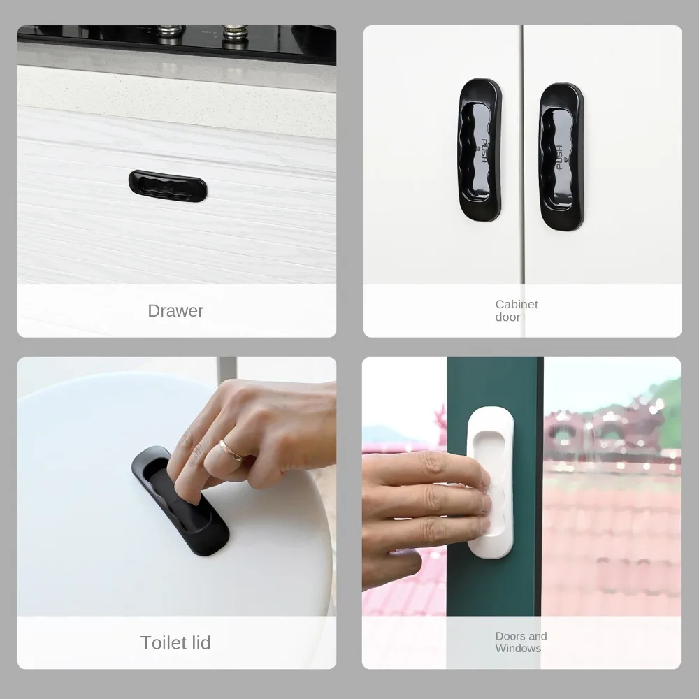 Description Picture 6 of item2pcs Fashion PP Door Handle Hardware Punch-free Door Knob Multifunctional Self-Adhesive Door Handlebar Cabinet