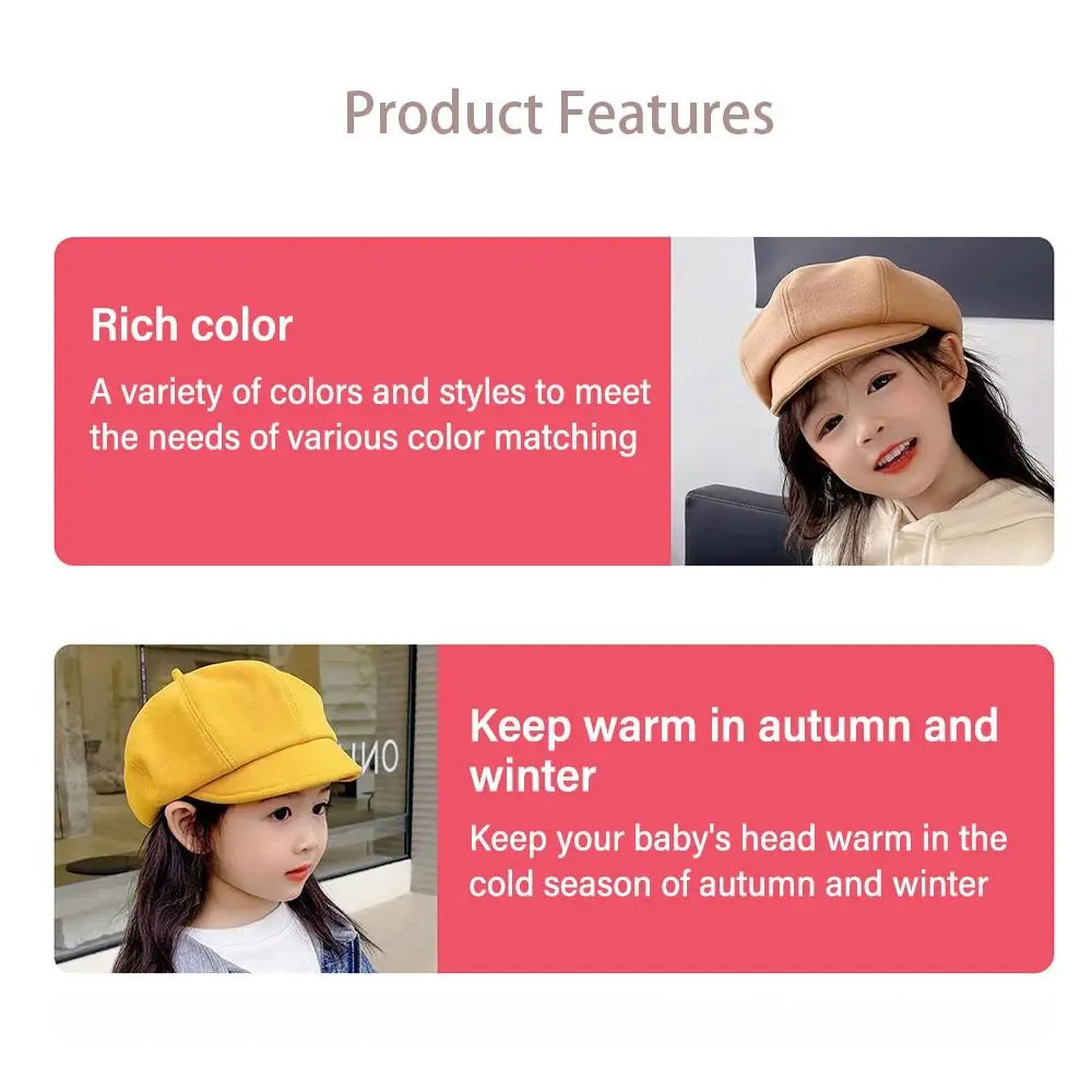 Woolen Baby Beret Hat for Kids Autumn Winter