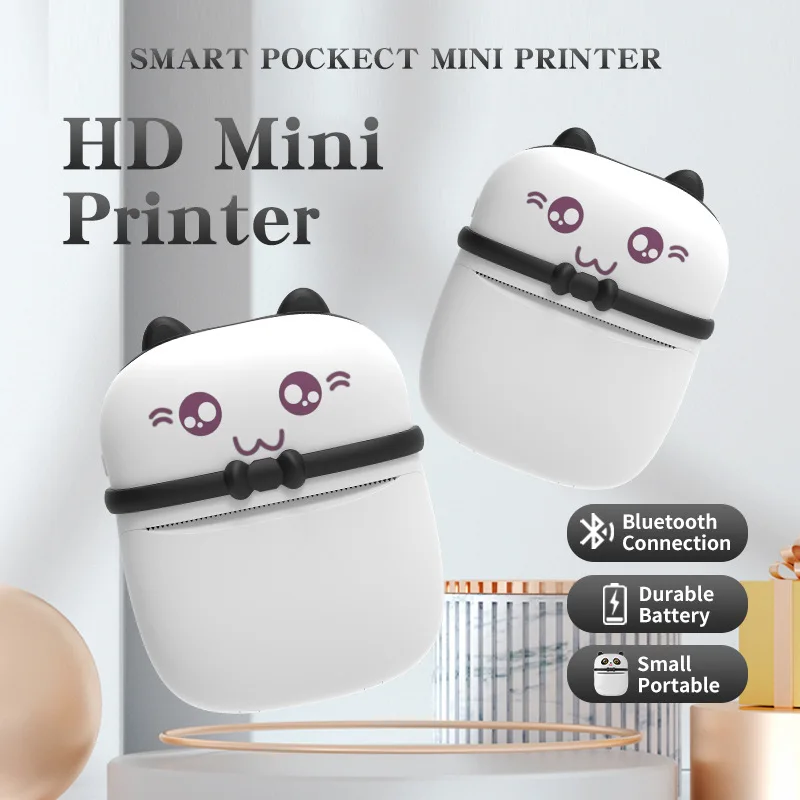 

Mini small portable label thermal printer mobile phone photo Student wrong question printer