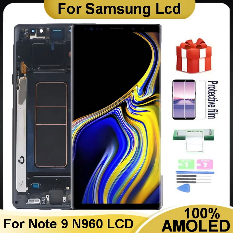 

6.4'' AMOLED Note9 LCD With Frame For SAMSUNG GALAXY Note 9 Display N960 N960D N960F LCD Touch Screen Digitizer Assembly