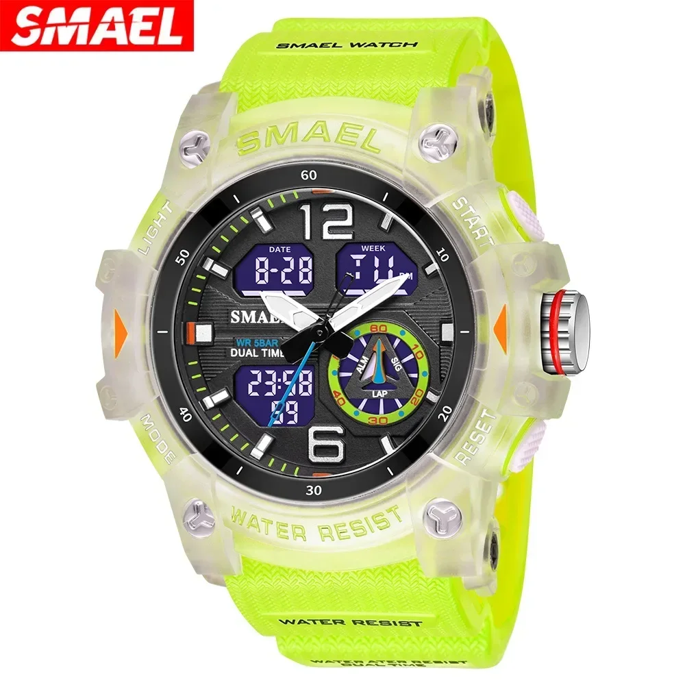 SMAEL NEW Outdoor Digital Watch Electronic Wrist Watch Shock Stopwatch 50M Waterproof Led Clock for Boy relogios masculino