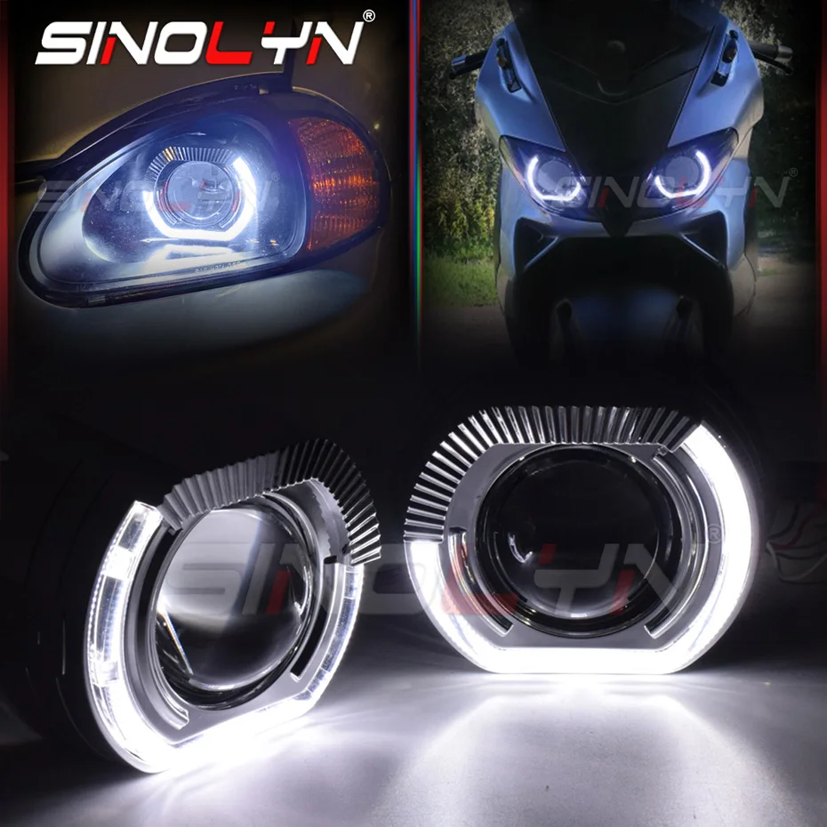 

2.5 Inch LED DRL Angel Eyes Bi Xenon Lenses For Headlights H4 H7 Auto Lights Devil Eyes H1 Lamps Projector Lens Car Accessories