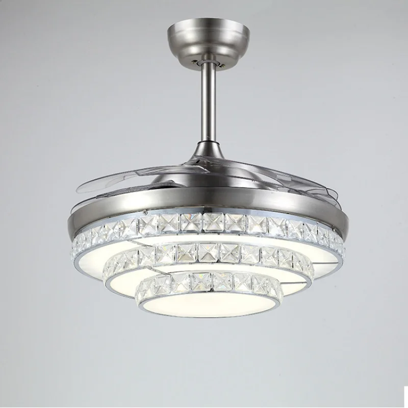 Frequency Conversion Fan Lamp Invisible Ceiling Fan Lights Dining Room Modern Minimalist Living Room Led Remote Control Bedroom
