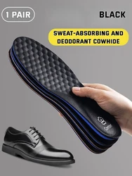 Premium Leather Orthotic Insoles for Arch Support and Comfort (Black)