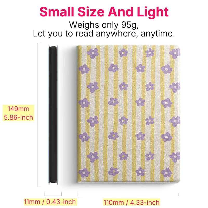 Murmelo Magnetic Frameless Case with Auto Sleep/Wake - Fresh Floral Pattern Design