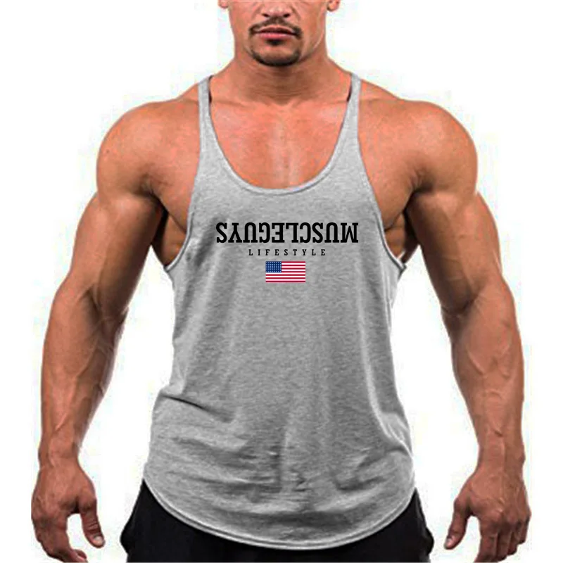

Brand Vest Muscle Sleeveless Singlets Gym Clothing Tank Top Mens Bodybuilding Fitness Fashion Sports Workout Man Undershirt