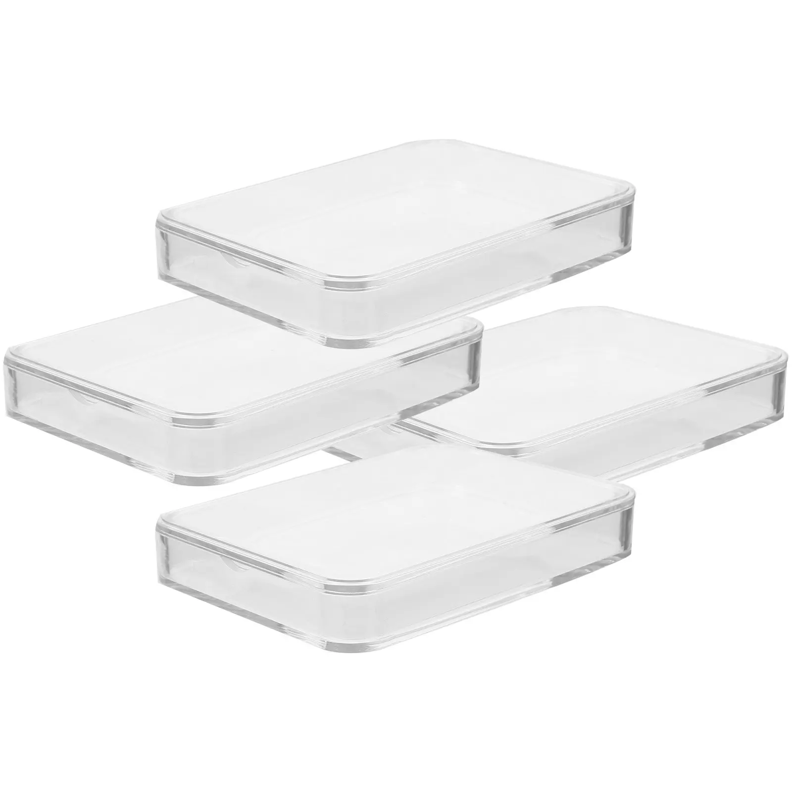 4Pcs 수집가를 위한 강력한 내마모성 동전 홀더 케이스 깔끔하고 심플한 디자인 동전 수집 상자 투명 보관함