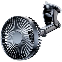 12V/24V Windshield Desk Fan USB Suction Cup Auto Cooler 360 Degree Adjustable Car Dashboard Fan 3 Speeds Mini Car Fan 2