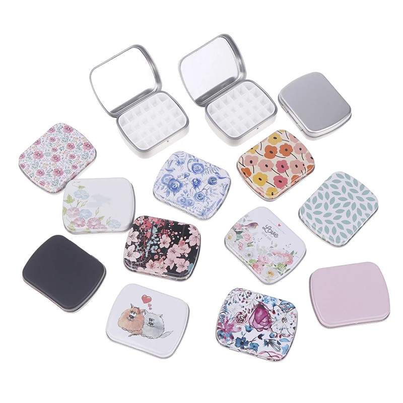 Portable Empty Watercolor Tin Box 24 Grids Mini Watercolor Paint Palette Travel Painting Paint Tray Art Supplies paint tray color palette watercolor palette