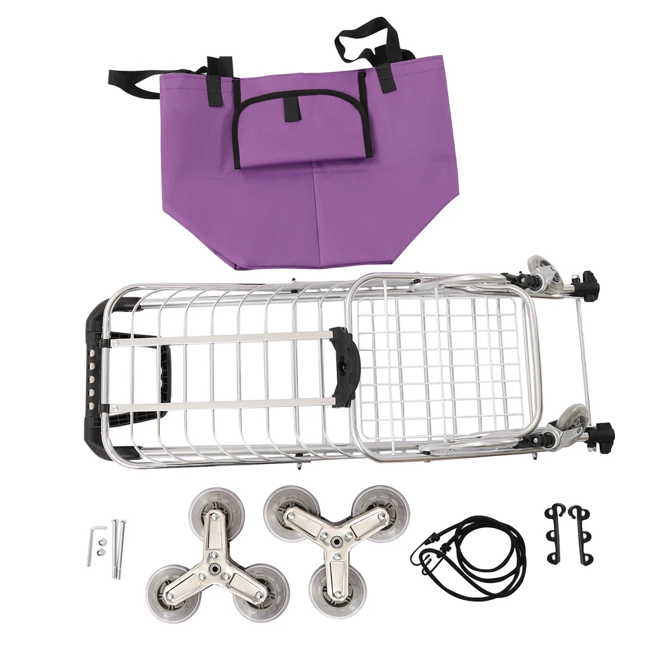 Folding Shopping Cart with Stair Climbing Wheels