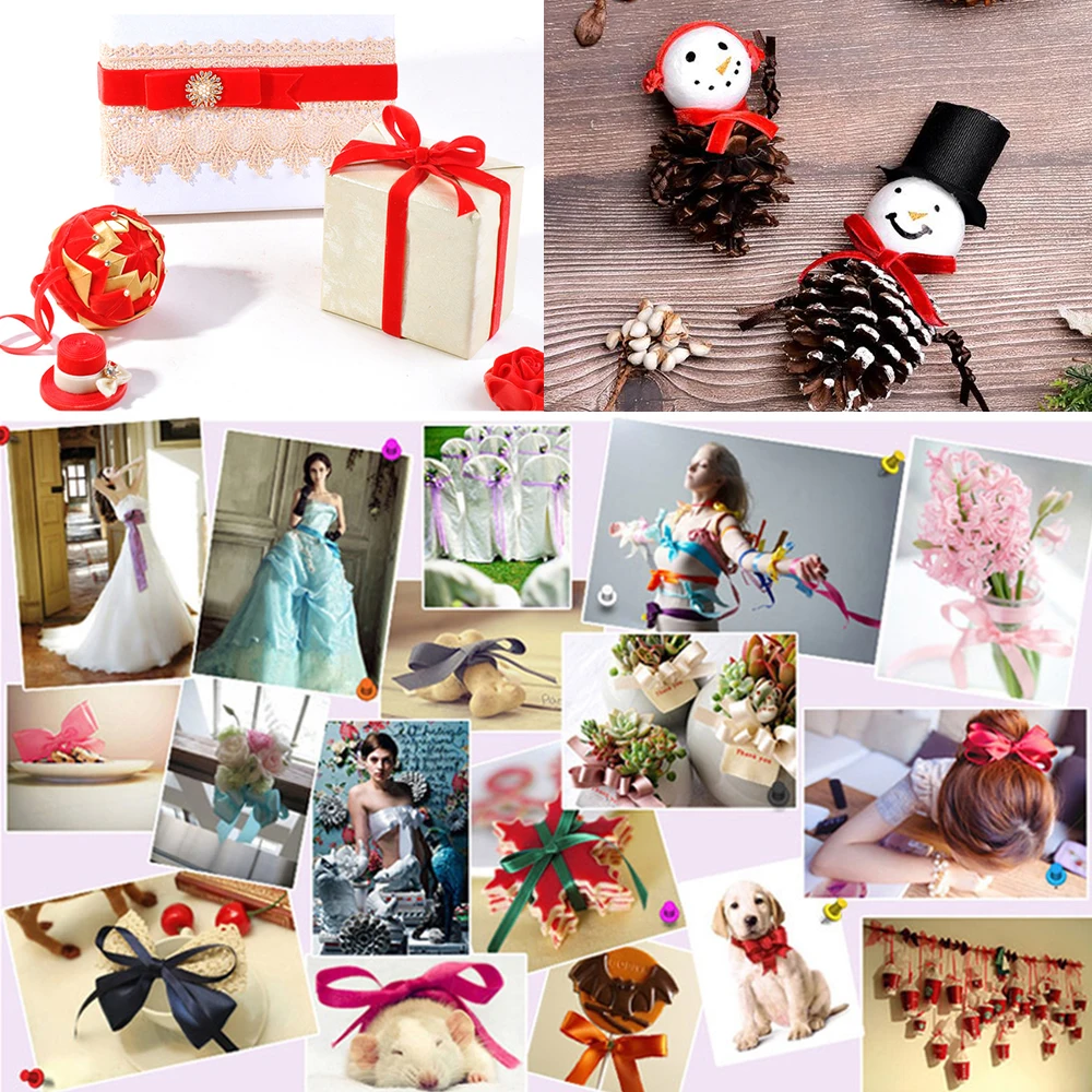 6/10/25mm 10 Yards Velvet Ribbon 8 Colors For DIY Handmade Gifts Bouquet Wrapping Supplies Home Party Decorations Xmas Ornaments