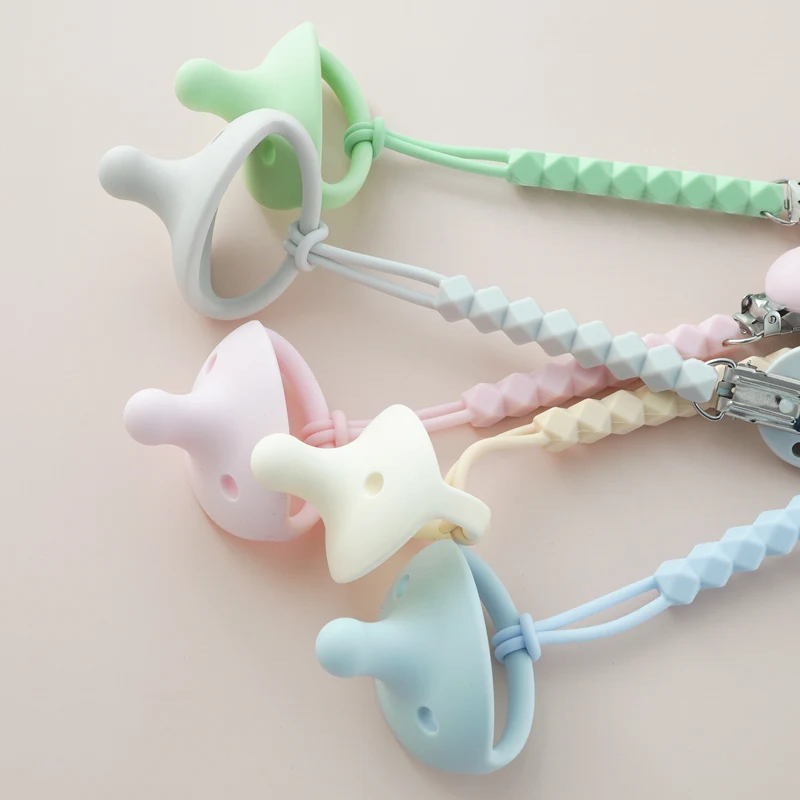 Baby Silicone Pacifier Chain Clips Infant Nipple Appease Soother Chain Clips Dummy Holder Nipple Clip Baby Accessories