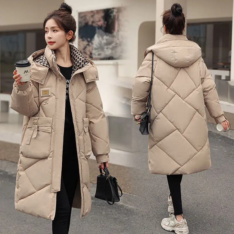 Mid Length Version Women Long Hooded Down Jacket Women Winter Coat for Women Warm Thickening High-grade Feather Coats Jackets