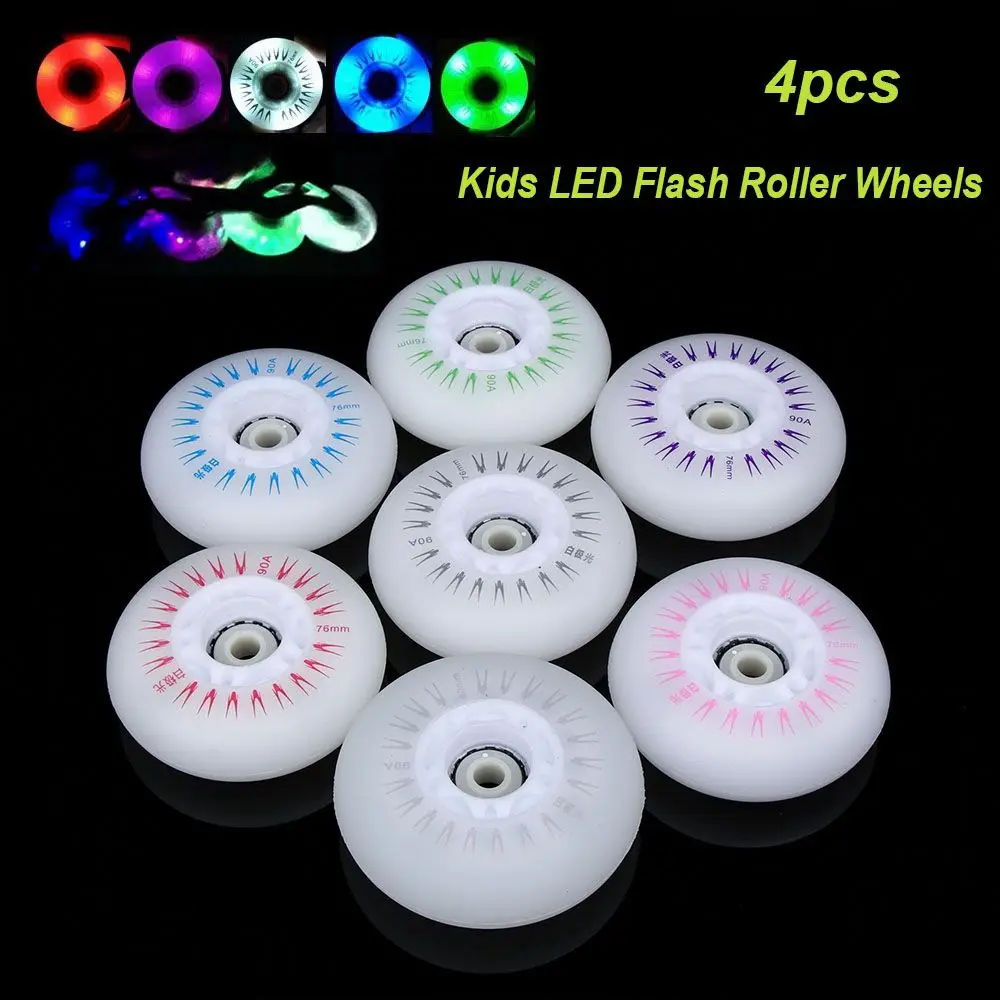 4개입 성인용 70mm 68mm 64mm 60mm 62mm 플래시 휠 야외 인라인 스케이트 롤러 휠 부품 80mm 76mm 72mm