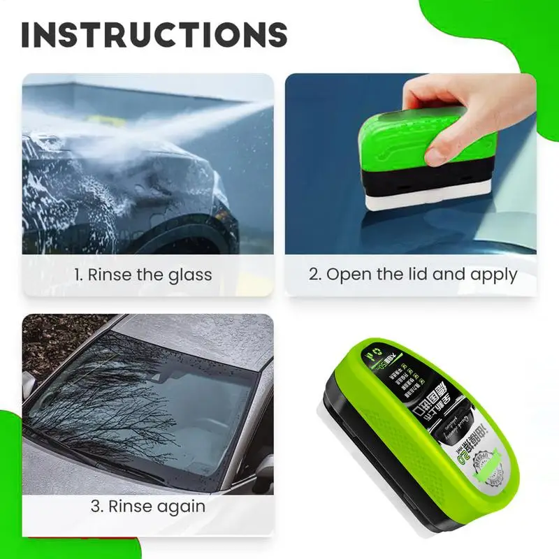 150ml Glass Oil Film Remover Windshield Cleaner Oil Film Remover Windshield Cleaning Tool Powerful Windshield Oil Cleaner brush