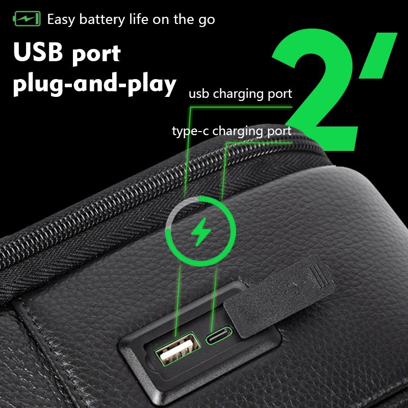 Mens Backpack 15.6 inch Laptop Backpack Natural Cow Leather USB Travel Bag Shoolbag For Boys